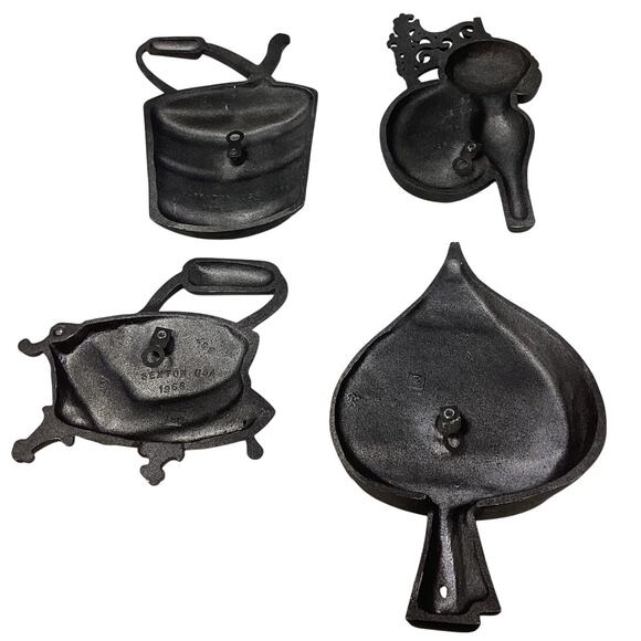 Vintage 1966 Sexton USA Set of 4 Black Painted Metal Bucket Kitchen Wall Art - Picture 4 of 5